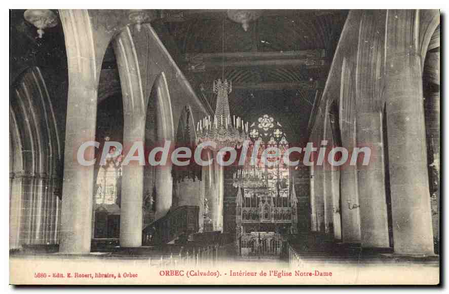 CPA Orbec Calvados interieur de l'Eglise Notre Dame 