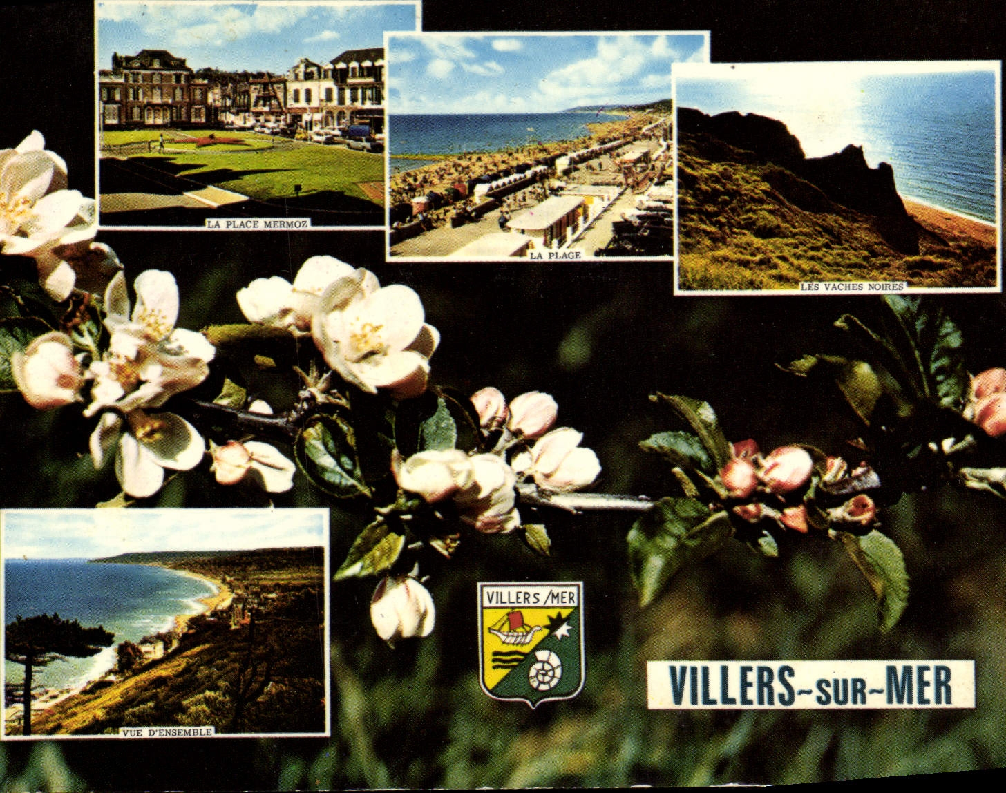 Villers-sur-Mer — Vue d'ensemble, place Mermoz, plage, vaches noires — Artaud Frères, Éditeurs