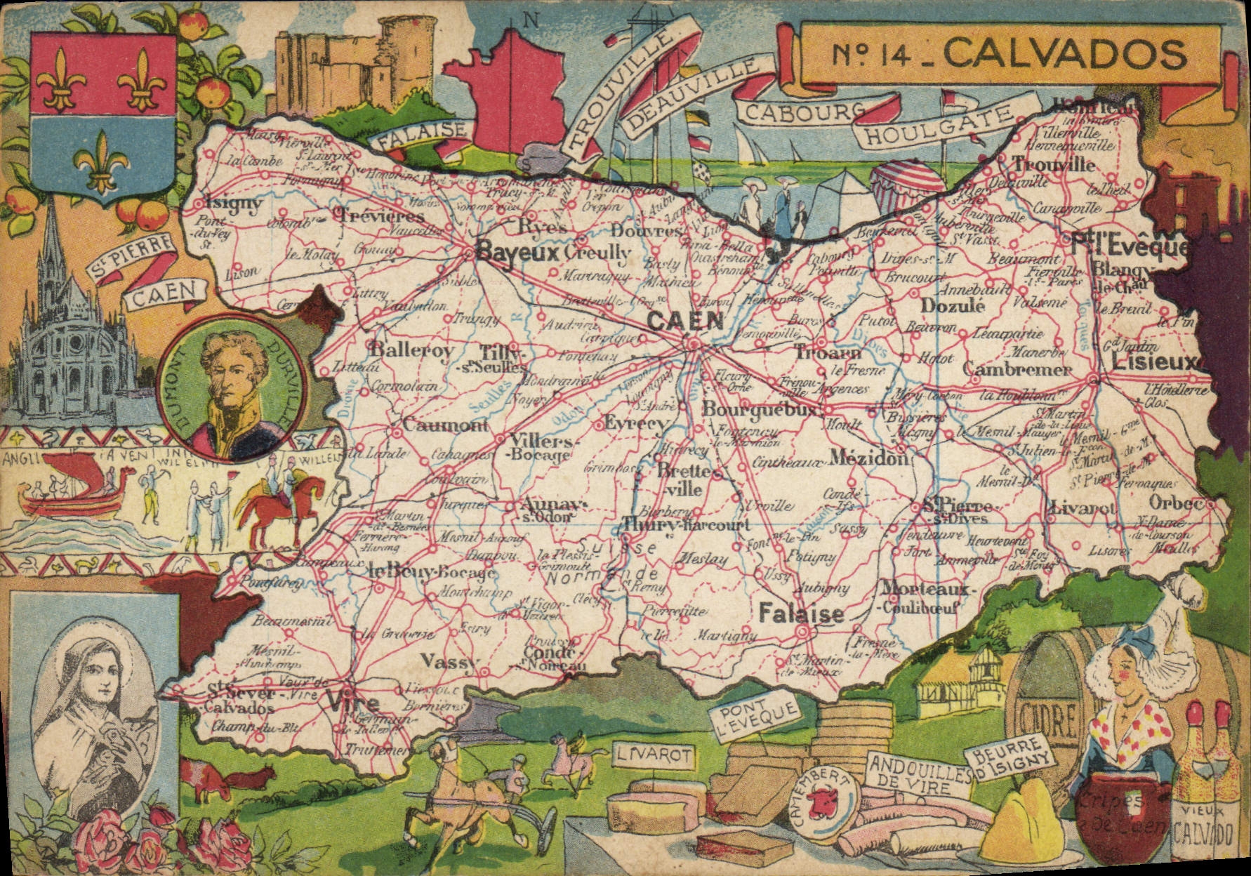 Calvados — Carte postale illustrée — Éditeur Blondel-Lapouge, Paris
