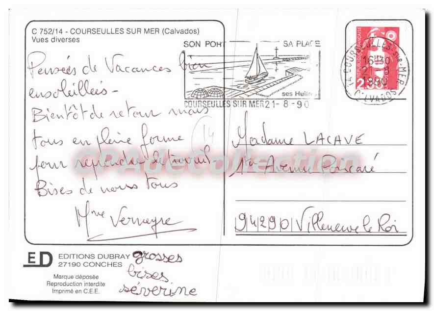 Courseulles-sur-Mer — Cité Fleurie — Vues diverses — Éditions Dubray — Verso