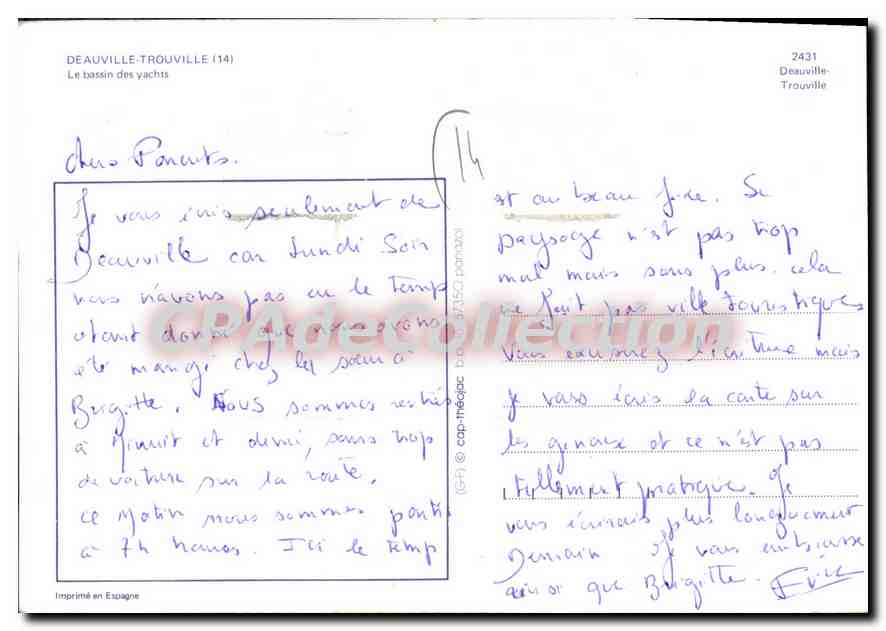 CPSM Deauville Trouville  — Verso