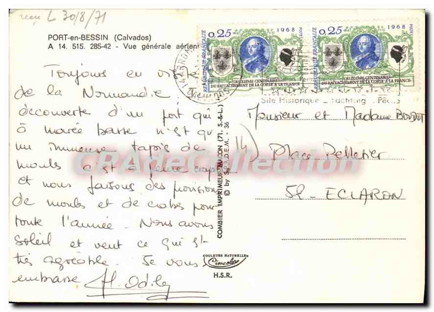 CPSM Port en Bessin Calvados vue generale aerienne  — Rückseite