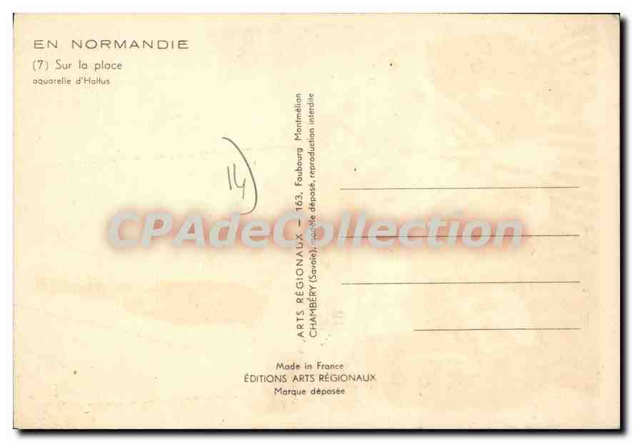 Deux femmes en costume normand — sur la place — Éditions Régionales Chambery — Verso