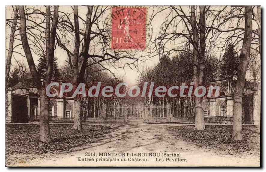 CPA Montfort le Rotrou Sarthe entree principal du chateau les Pavillons 