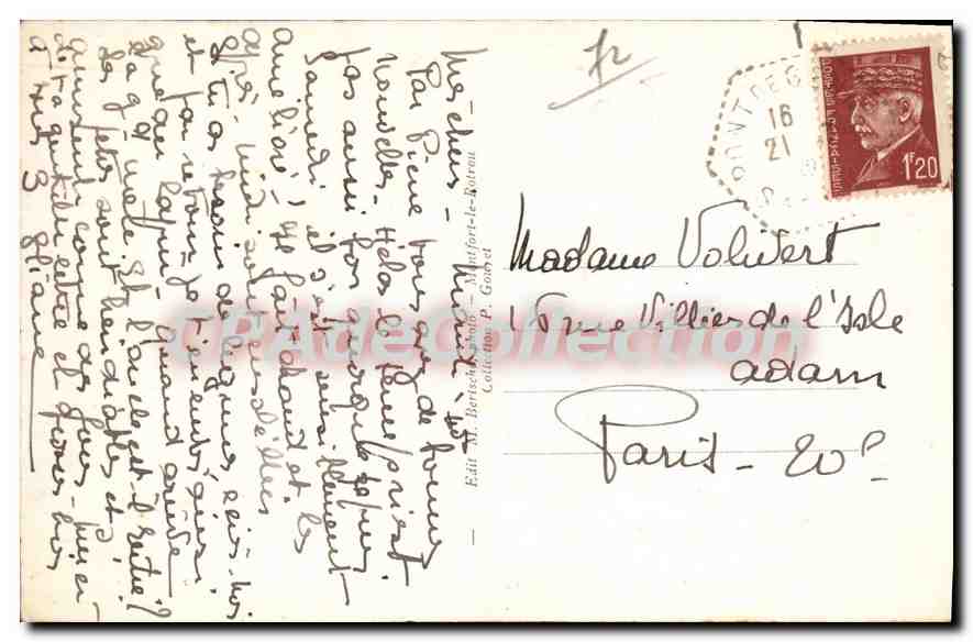 CPA Montfort le Rotrou Sarthe le chateau  — Verso