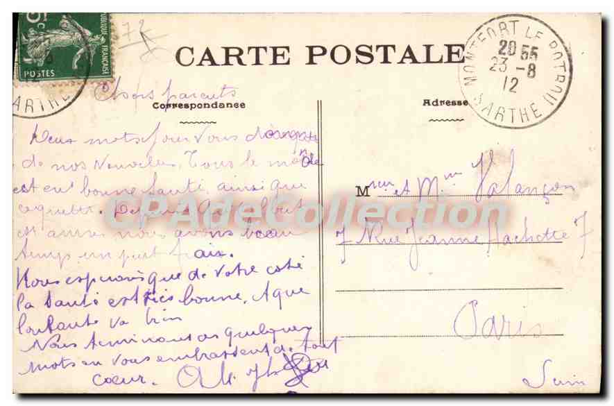 CPA Montfort le Rotrou Sarthe le chateau  — Verso