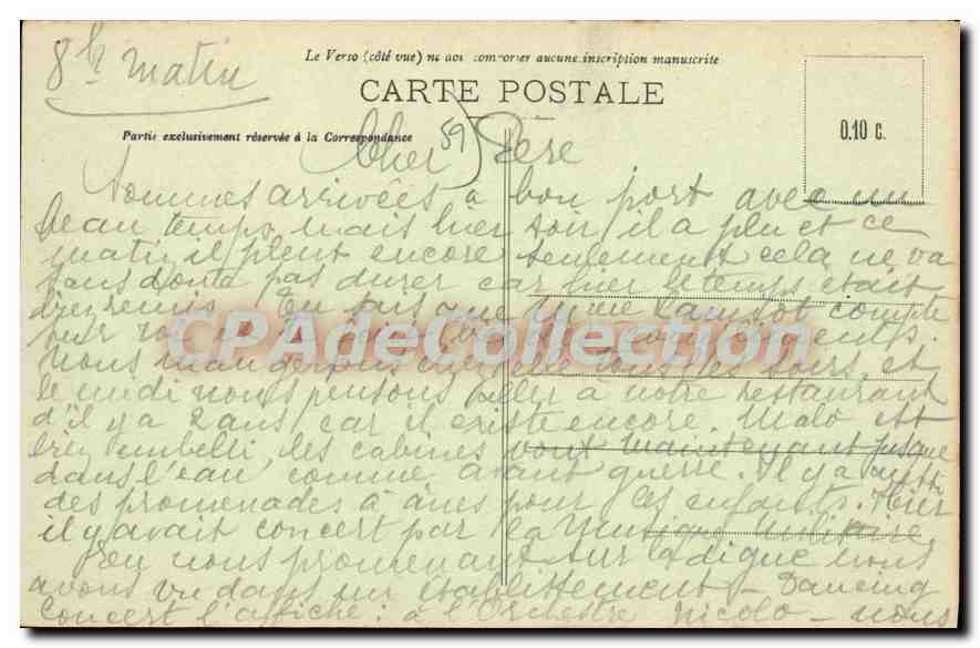 MALO-les-BAINS — Au bord de la Mer — éditeur A. R. n° 133 — Rückseite