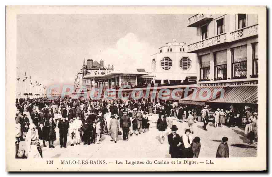 Malo-les-Bains — Les Logettes du Casino et la Digue — LL. n°124