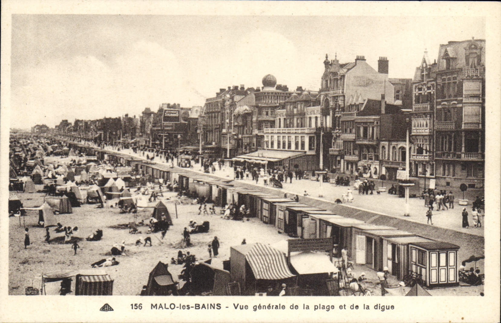 MALO-les-BAINS — Vue générale de la plage et de la digue — CPADE Collection