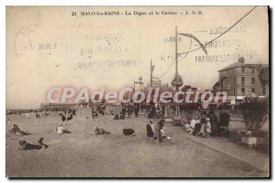 MALO-les-BAINS - La Digue et le Casino — L. S. D.