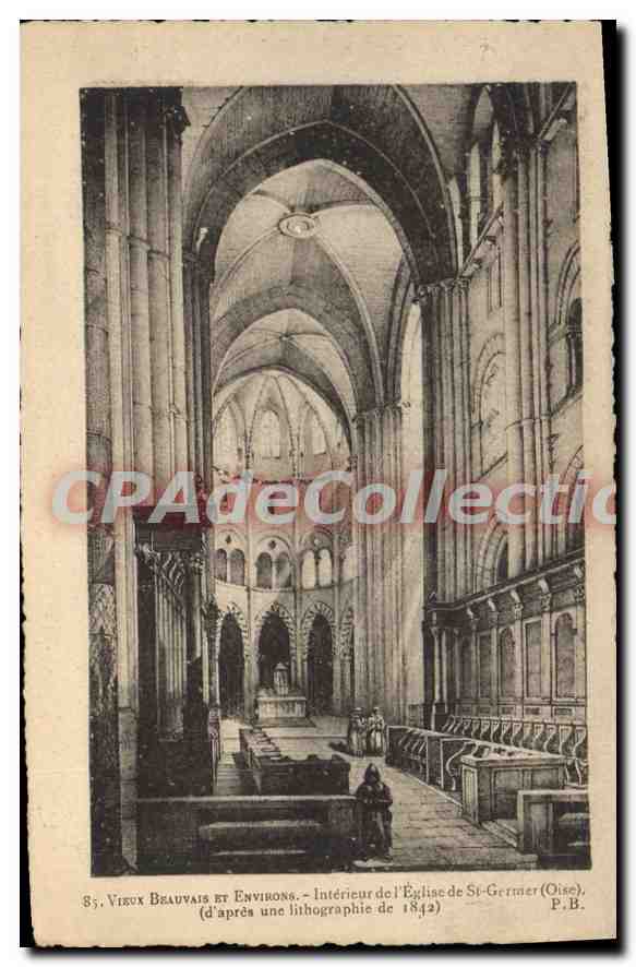 CPA Vieux Beauvais et Environs Interieur de l'Eglise de St Germer Oise 