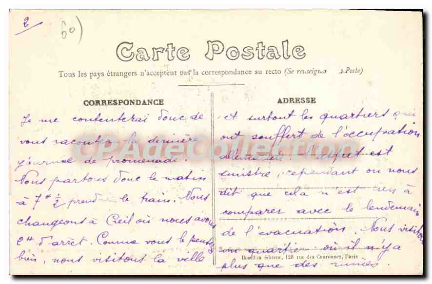 Senlis — Ruines après la guerre de 1914 — Rue de la République et rue du Temple — A. B. — Reverso