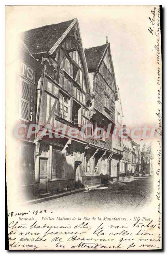 CPA Beauvais Vieilles Maisons de la Rue de la Manufacture 