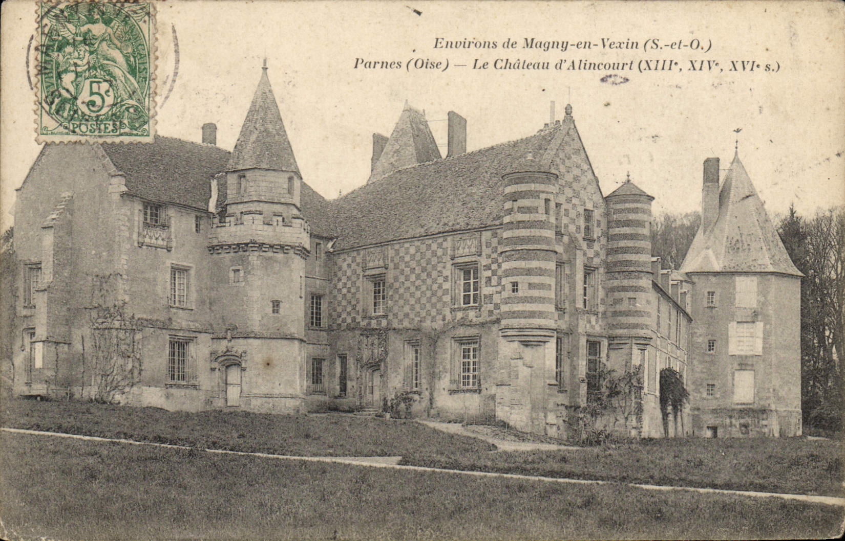 CPA Environs de Magny en Vexin S et O Parnes Oise Le Chateau d'Alincourt 