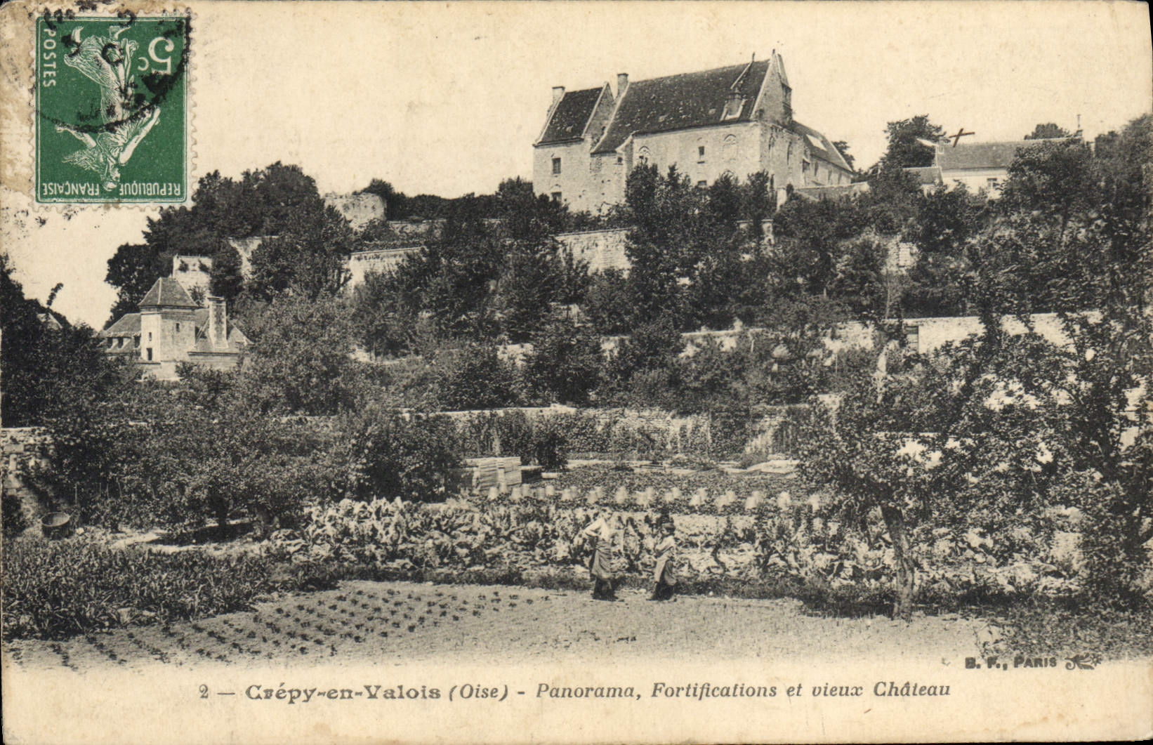 Crépy-en-Valois (Oise) — Panorama, Fortifications et vieux Château — B.V., Paris, n°2