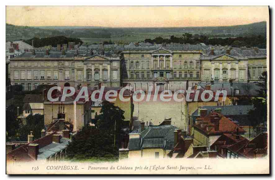 CPA Compiegne Panorama du Chateau pris de l'Eglise St Jacques 
