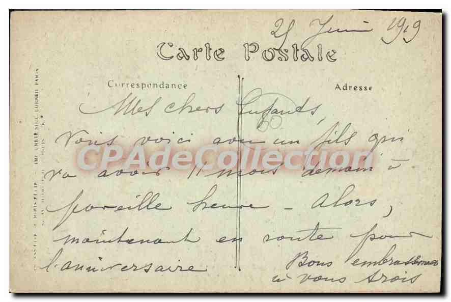 CPA Compiegne apres le bombardement Rue des Trois Barbeaux  — Rückseite