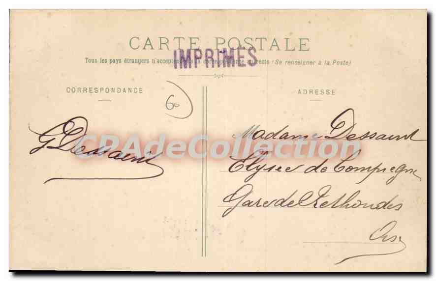 CPA Foret de Compiegne L'Elysee de Compiegne et la Route de Soissons  — Rückseite