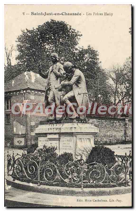 Saint-Just-en-Chaussée — Statue de deux personnages — Les Frères Haily