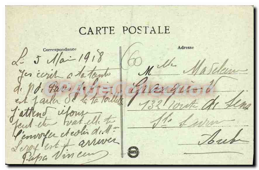 CPA Orrouy Oise Le Chateau vue prise de la route de Villers Cotterets  — Rückseite