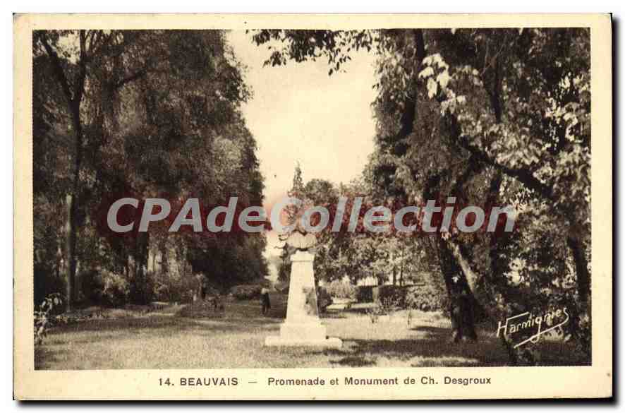 CPA Beauvais Promenade et Monument de Ch Desgroux 