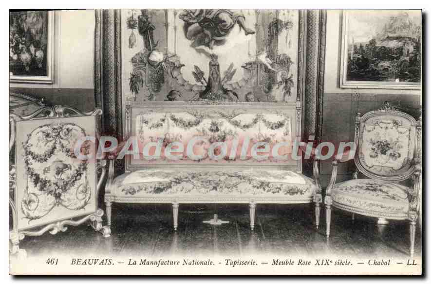 CPA Beauvais La Manufacture Nationale Tapisserie Meuble Rose XIX siecle 