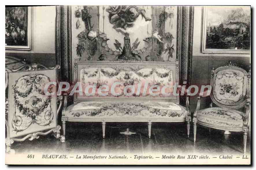 CPA Beauvais La Manufacture Nationale Tapisserie Meuble Rose XIX siecle 