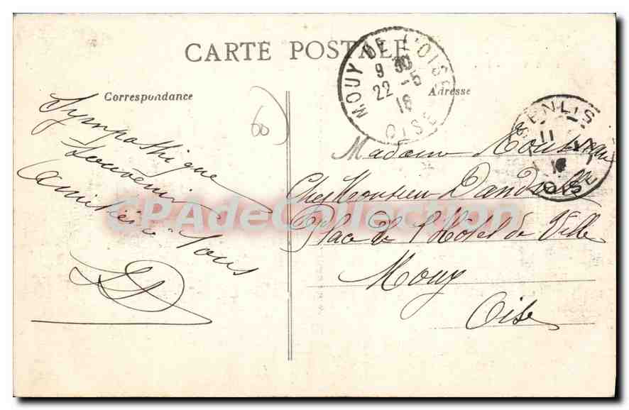 Senlis — Maison d'Étude du Notaire incendiée en 1914 — L'Hoste, Paris, Visé n° 132 — Rückseite