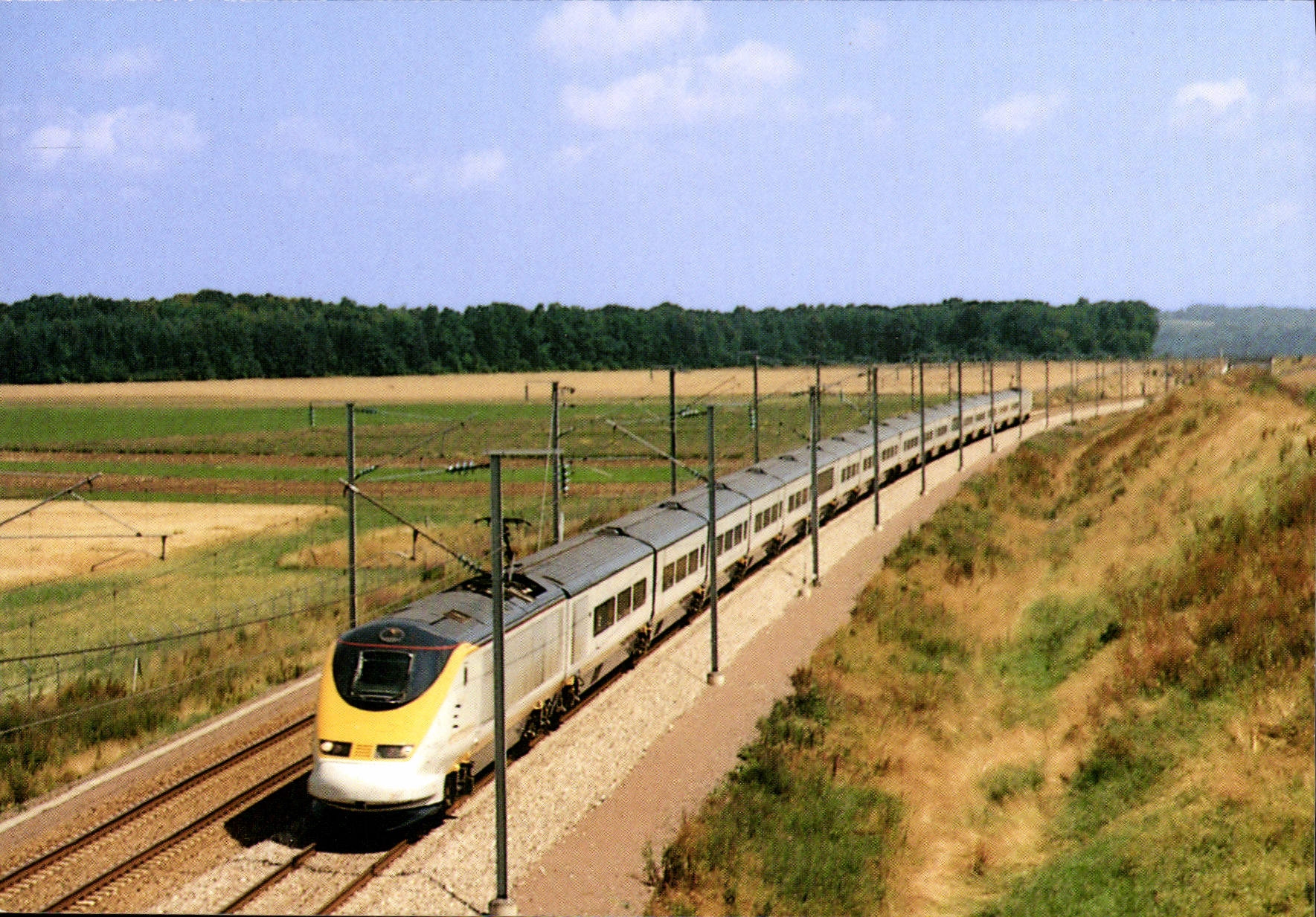 Montagny-Sainte-Félicité — Eurostar N°9010 sur la ligne à grande vitesse Nord — Photo : Maurice Bernacki