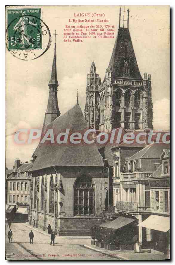 CPA L'aigle Orne l'Eglise Saint Martin est un melange des XII XV et XVI siecle la tour fut commencee