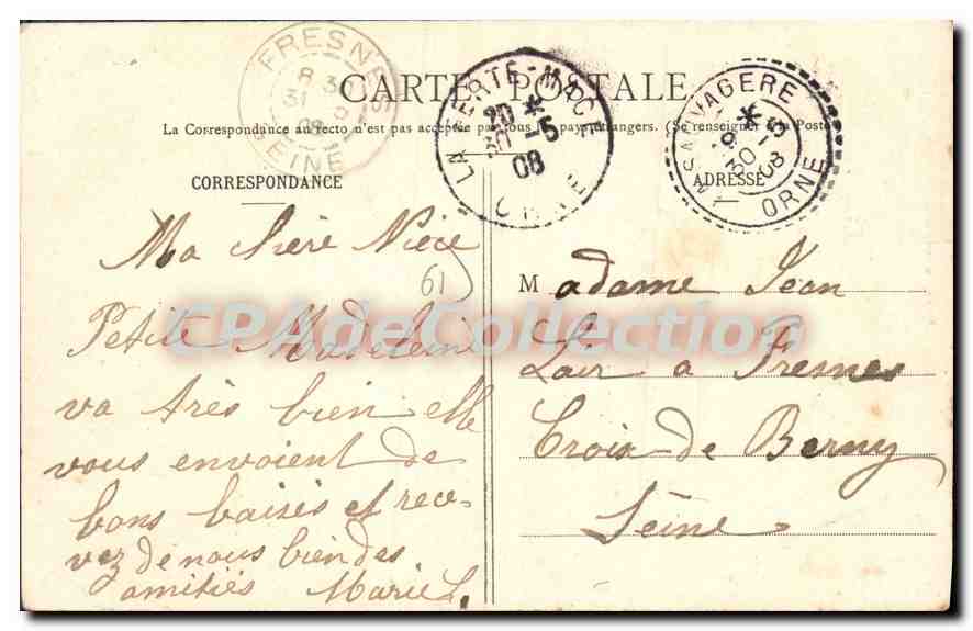 CPA Du Bosc a la Plume grande rue d'Alencon 1839  — Rückseite