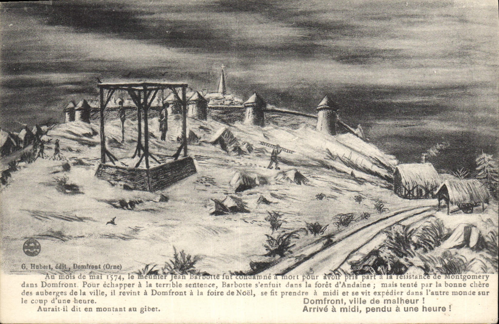 Domfront (Orne) — Exécution de Jean Barbotté — G. Hubert, édit. Domfront (Orne)