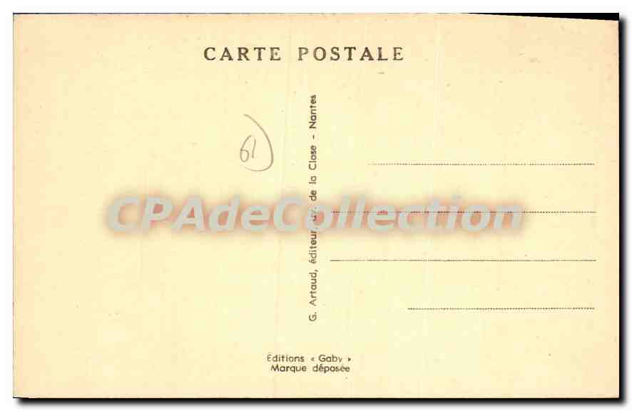 Domfront (Orne) — Rue Saint-Julien, au fond, l'Église — Saby, n°55 — Rückseite