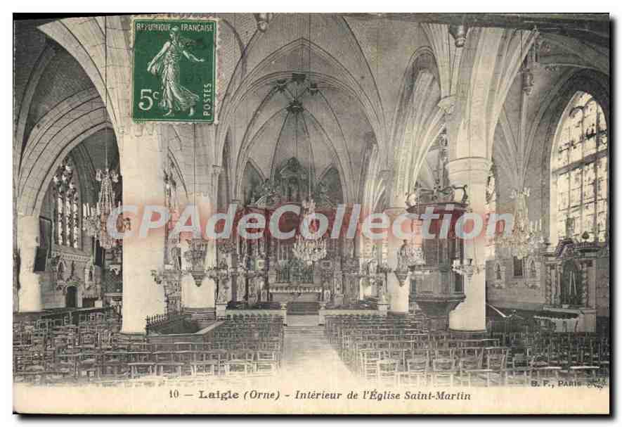 CPA L'aigle Orne interieur de l'eglise Saint Martin 