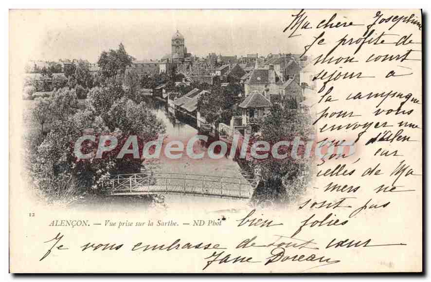 CPA Alencon vue prise sur la Sarthe 