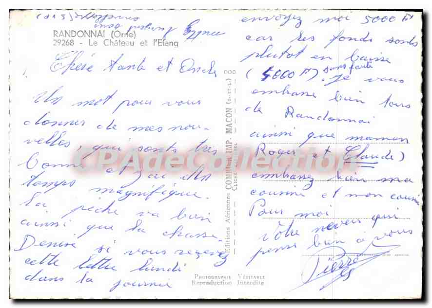 CPSM Randonnai Orne le chateau et l'Efang  — Rückseite