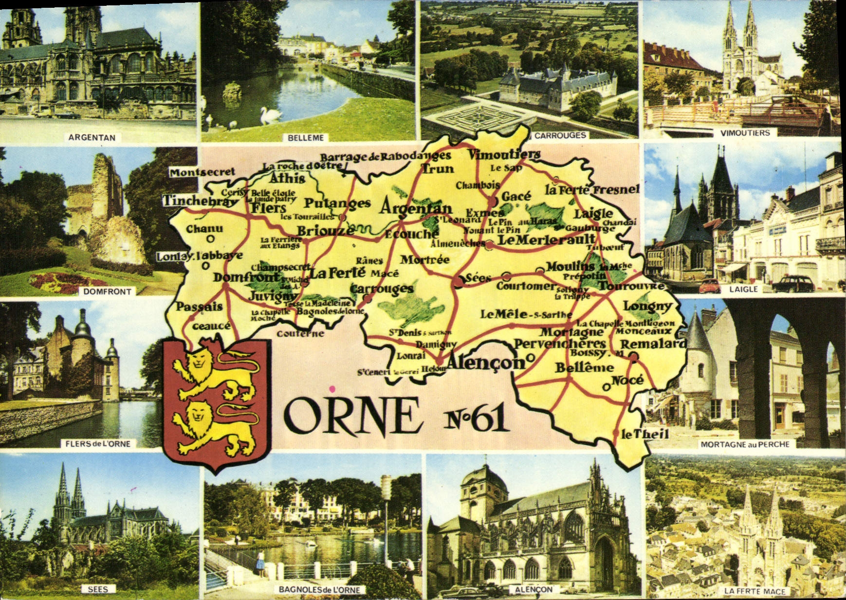 CPSM Orne Argentan Belleme Carrouges Vimoutiers Laigle Mortagne au Perche Laferte Mace Sees Flers