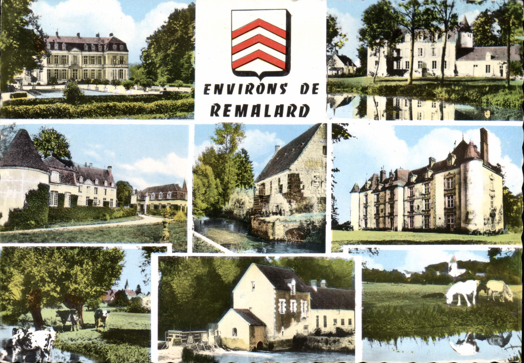 CPSM Environs de Remalard Orne Chateau de Dorceau Vore Maison Maugis moulin de Dorceau