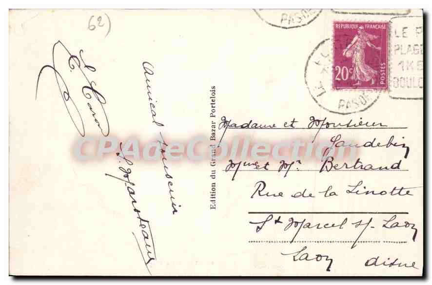 CPA Le Portel La Plage  — Verso