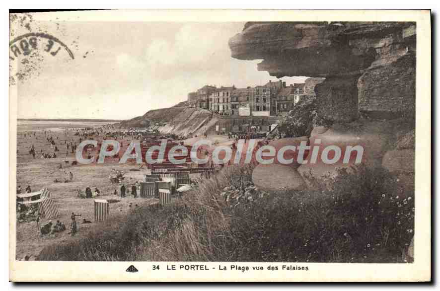 CPA Le Portel La Plage vue des Falaises 