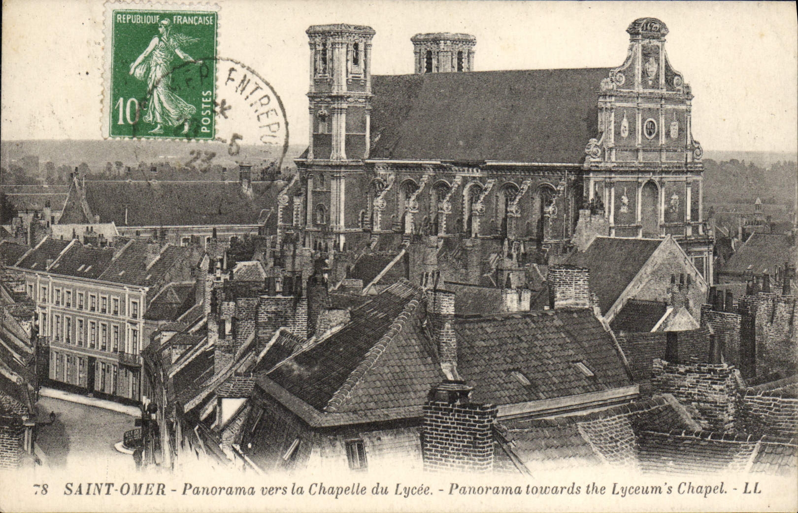 CPA Saint Omer Panorama vers la Chapelle du Lycee 