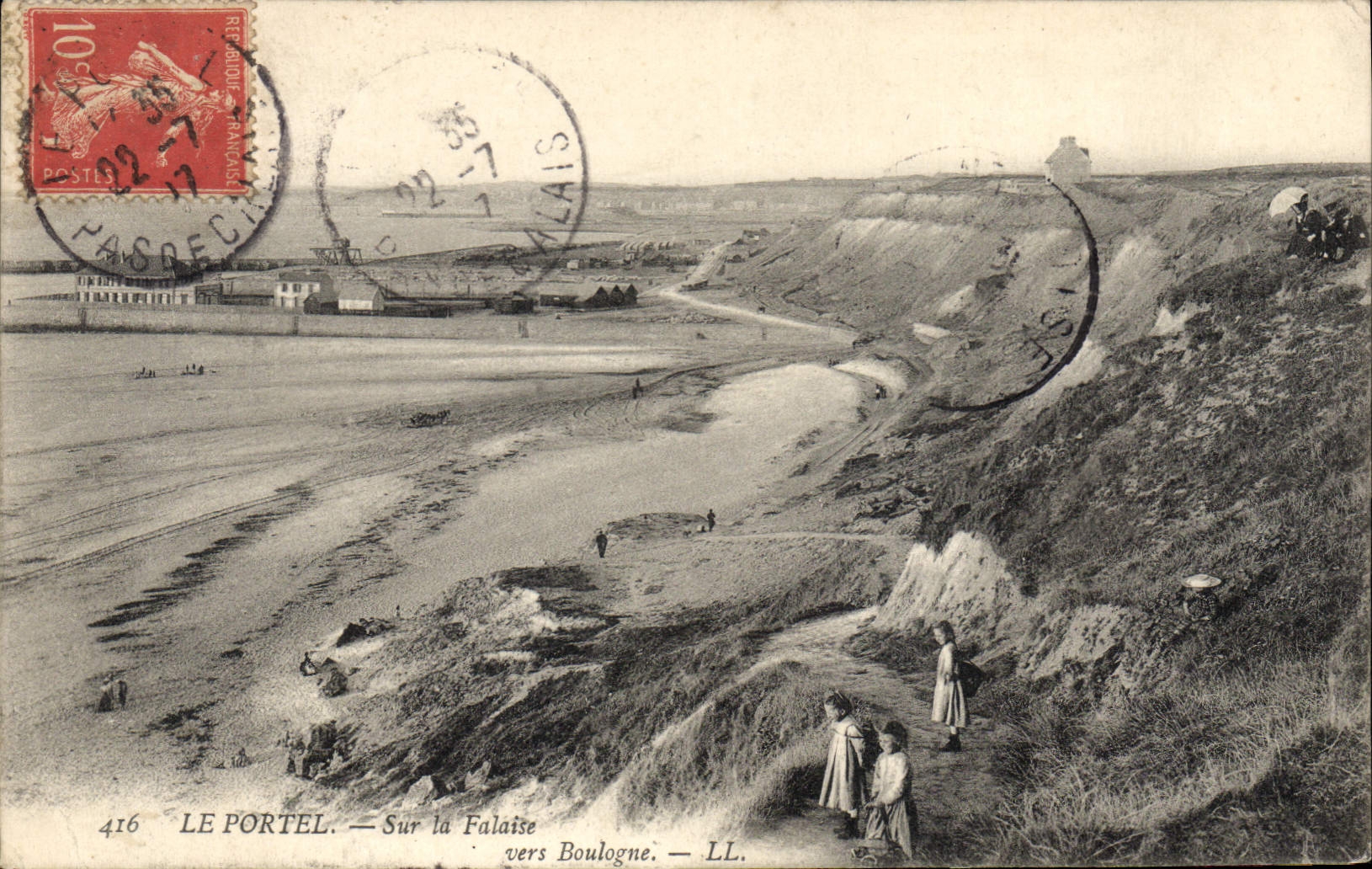 CPA Le Portel Sur La Falaise vers Boulogne 