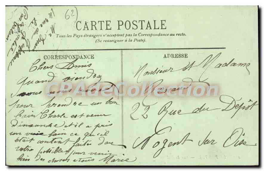 CPA Le Portel Sur La Falaise vers Boulogne  — Verso