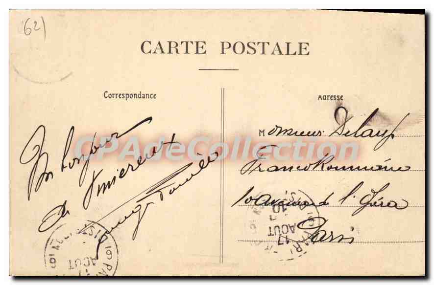 CPA Wimereux Les Rochers de la Falaise pointe aux oies — Rückseite