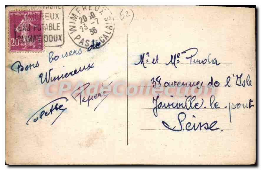 CPA Wimereux La Plage  — Rückseite