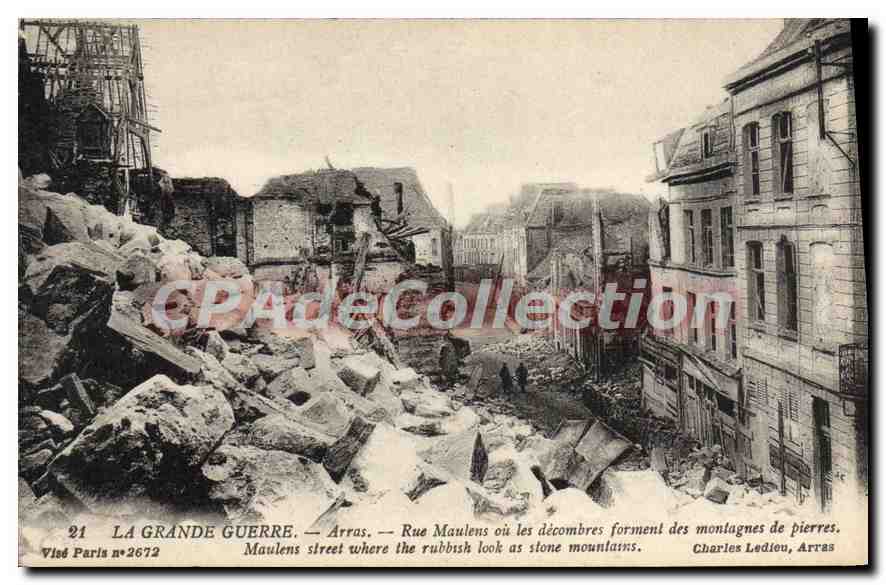 Arras — Rue Maulens après la Grande Guerre — Charles Ledion, Arras