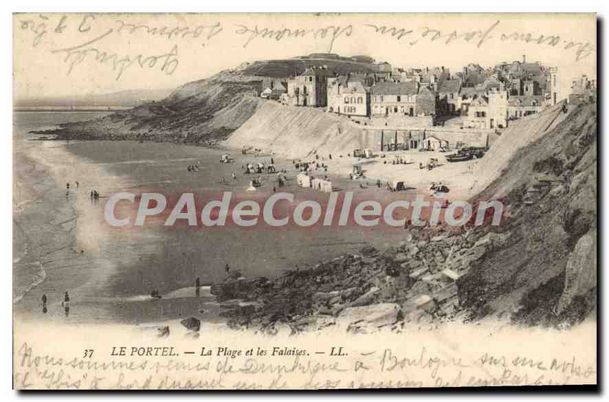 CPA Le Portel La Plage et les Falaises 