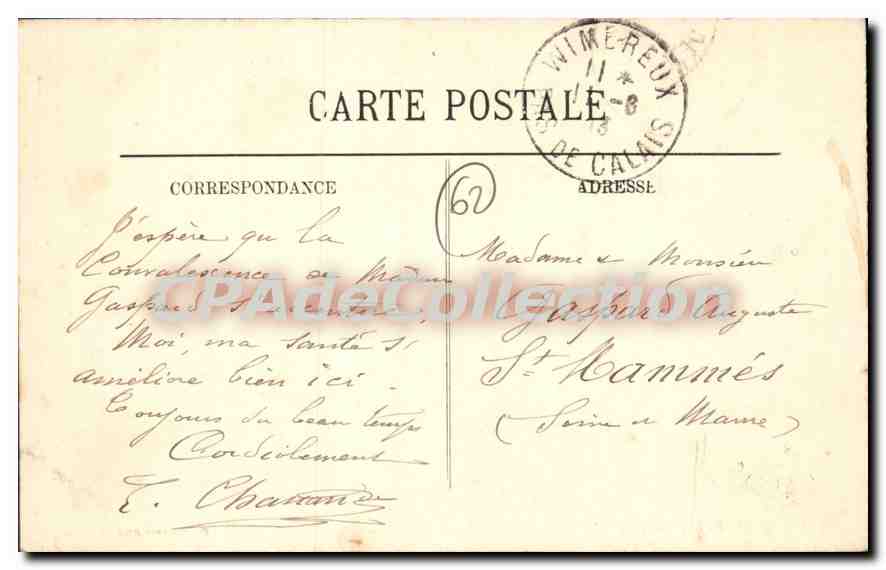 CPA Wimereux Cercle des Etrangers  — Rückseite