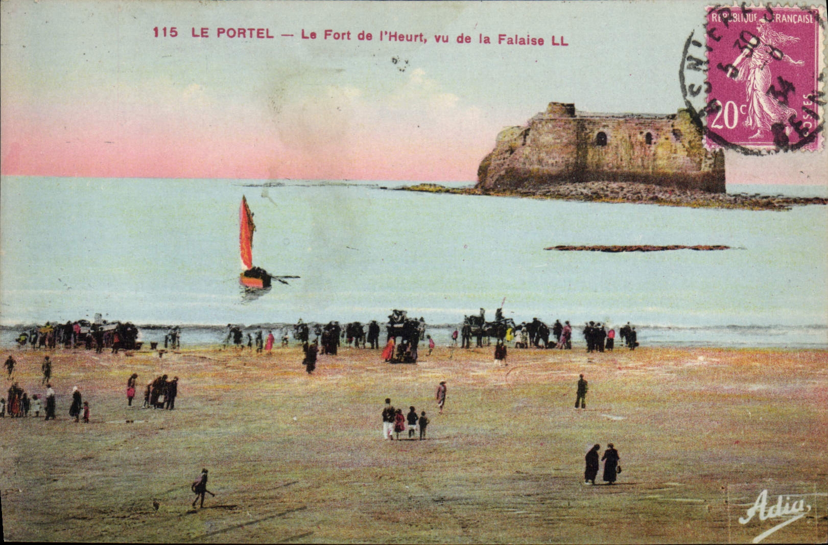 CPA Le portel Le Fort de l'Heurt vu de la Falaise 