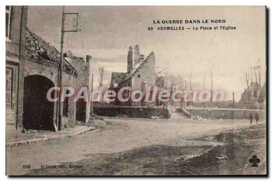 CPA Vermelles La Place et l'Eglise 